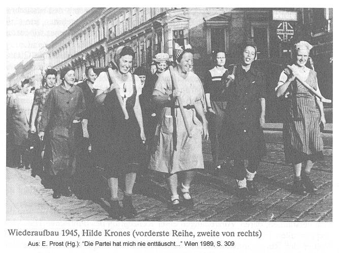 Wiederaufbau 1945 Bild aus: E. Prost (Hg.): "Die Partei hat mich nie enttäuscht..." Wien 1989, S. 309